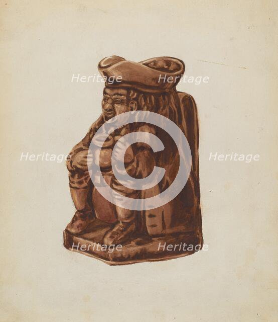 Brown Pottery Toby Jug, c. 1936. Creator: Dorothy Brennan.