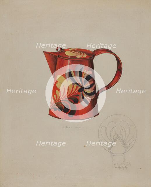 Toleware Syrup Pitcher, c. 1937. Creator: Grace Halpin.