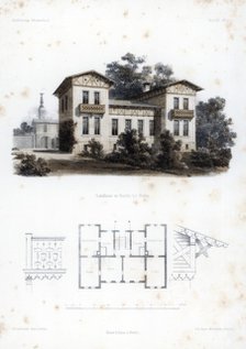 Design for a country house in Moabit, near Berlin, Germany, c1850.  Artist: Anst von W Loeillot
