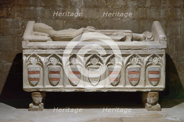 Gothic tomb of the Guimera family, Church of San Miguel, Ciutadilla, Catalonia, Spain, 1999. Creator: LTL.
