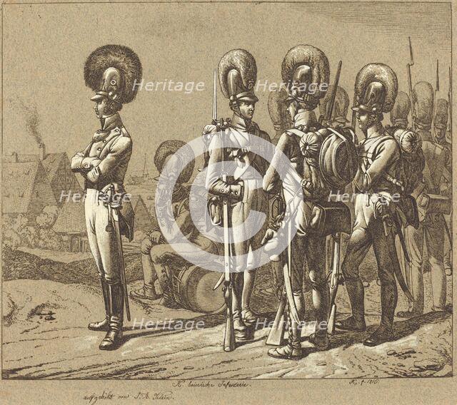 K. baierische Infanterie (Bavarian Infantrymen), 1816. Creator: Johann Adam Klein.