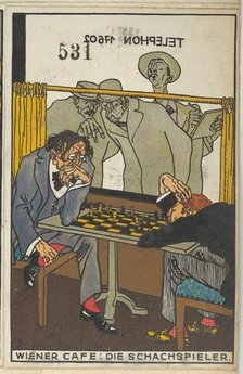 Viennese Café: The Chess Players (Wiener Café: Die Schachspieler), 1911. Creator: Moritz Jung.