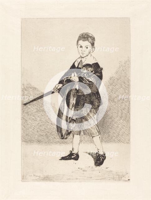Child with Sword, Turned to the Left (L'Enfant à l'épée, tourné à gauche), 1862. Creator: Edouard Manet.