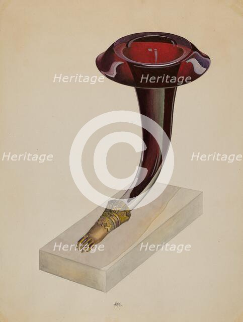 Ruby Vase, c. 1936. Creator: Edward White.