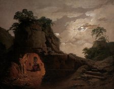 Virgil's Tomb by Moonlight, with Silius Italicus Declaiming, 1779. Creator: Joseph Wright of Derby.