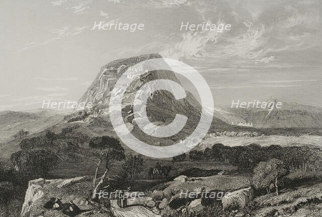 Mount Tabor, Lower Galilee, 1840. Creator: Émile Rouargue.