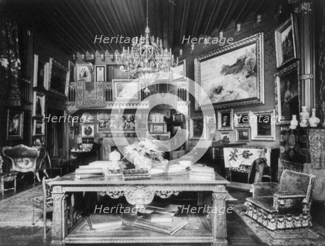 Library in Hearst home, between 1890 and 1950. Creator: Frances Benjamin Johnston.