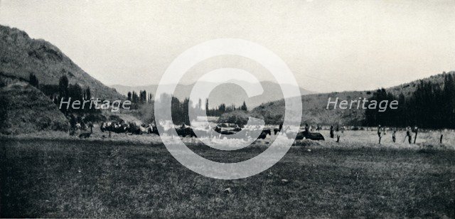 'Threshing Corn in the Ancient Manner', 1911. Artist: Unknown.