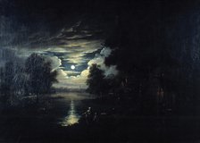 'Moon reflected in a lake', 17th century. Artist: Anon