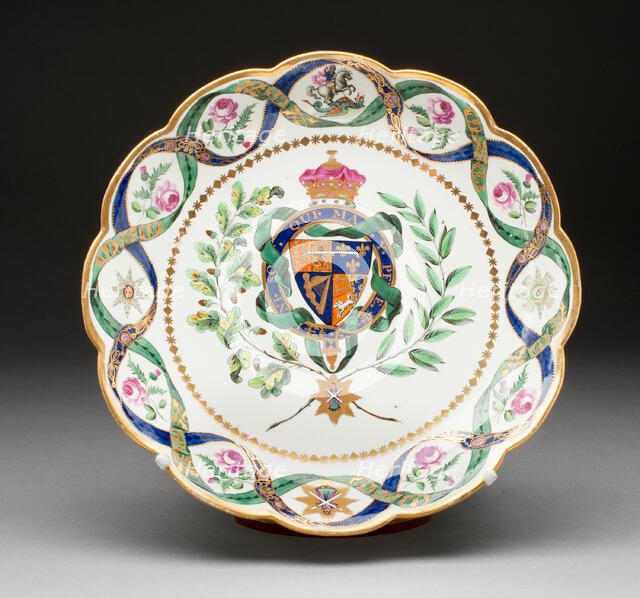 Plate from the Duke of Clarence Service, Worcester, 1789. Creator: Royal Worcester.