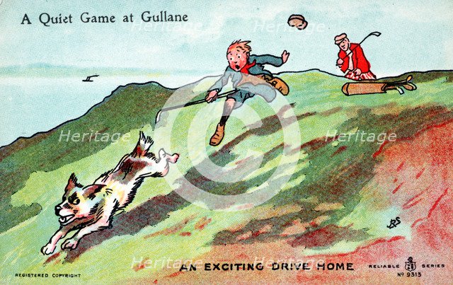 Postcard with golfing theme, c1900s-c1910s. Artist: Unknown
