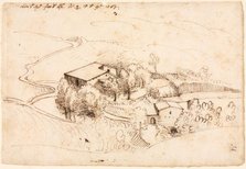 Farm with Trees in a Hilly Landscape, 1567. Creator: Gherardo Cibo (Italian, 1512-1600).