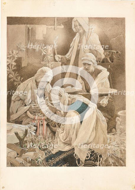 Maslenitsa doll, 1920. Creator: Mucha, Alfons Marie (1860-1939).