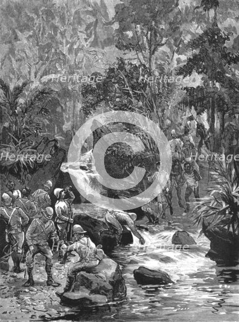 'The Return of the Chin Lushai Expeditionary Force - A welcome drink after a climb, 1890. Creator: Unknown.