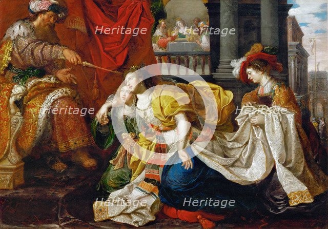 Esther before Ahasuerus.