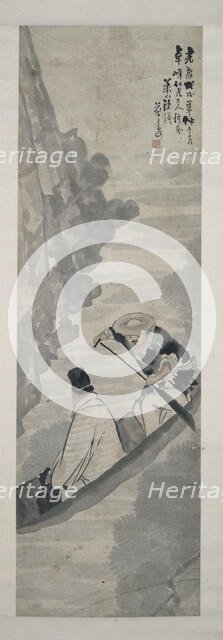 Figures in a boat, 1898. Creator: Wang Qian.