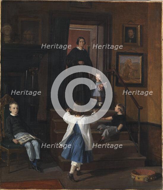 The Artist's Family;The Artist's Wife and Children in the Studio at Charlottenborg, 1861-1862. Creator: Wilhelm Marstrand.