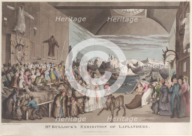 Mr. Bullock's Exhibition of Laplanders, February 8, 1822., February 8, 1822. Creator: Thomas Rowlandson.