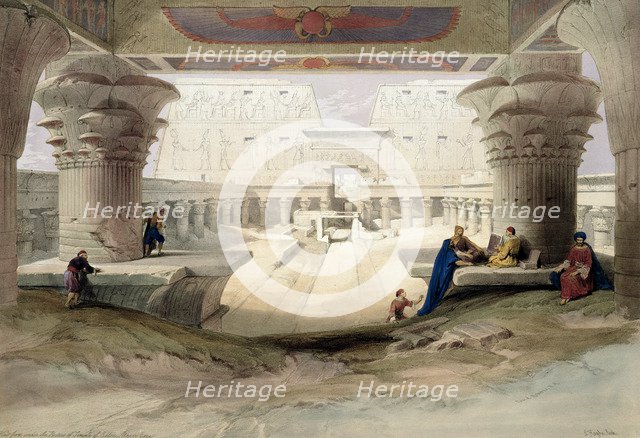 'View from under the Portico of Temple of Edfou, Upper Egypt', 1846. Artist: Louis Haghe