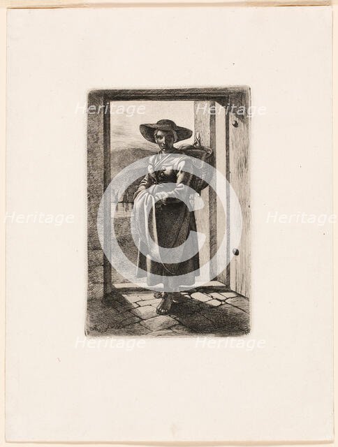 The Hungarian Woman Standing in the Door, 1817. Creator: Johann Adam Klein.