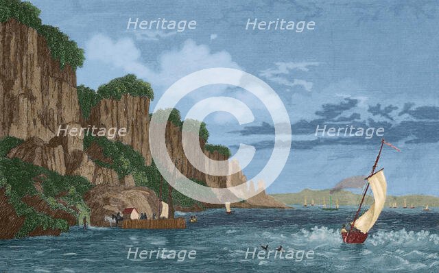 The Palisade Rocks on the Hudson River, West Bank, New York, 1837, (1850). Creator: Unknown.
