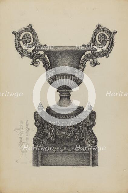 Cast Iron Urn, c. 1937. Creator: Austin L. Davison.