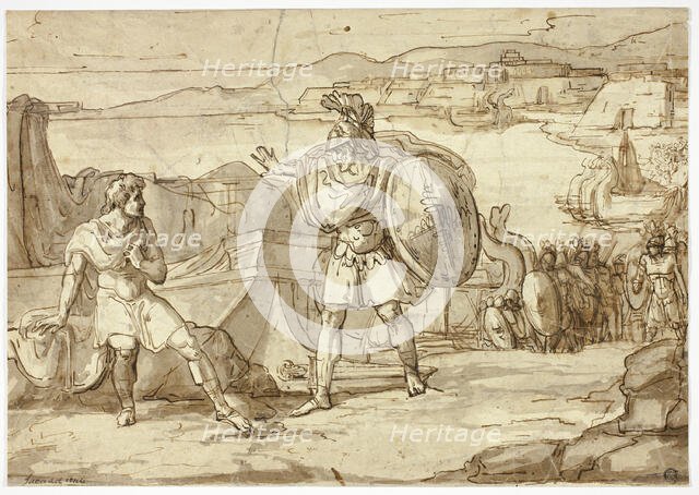 Scene from the Iliad: Confrontation of Two Warriors, n.d. Creators: Jacopino del Conte, Vincenzo Camuccini.