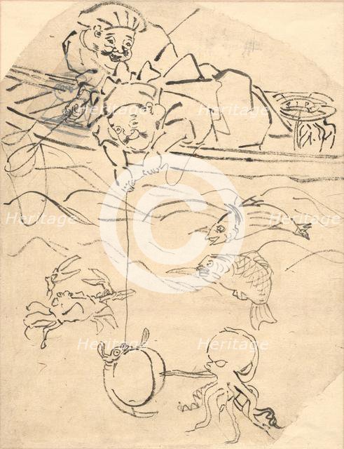 Daikoku and Ebisu, Two of the Seven Gods of Happiness. Creator: Utagawa Kuniyoshi (Japanese, 1797-1861).