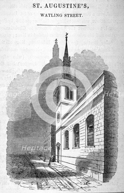 View of St Augstine, Watling Street, City of London, 1850.      Artist: SW