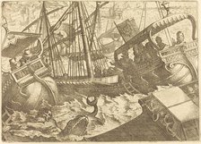 Storm Off the Coast of Barcelona, 1612. Creator: Jacques Callot.