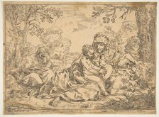 The Holy Family with Saint John the Baptist, copy after Cantarini, ca. 1639-1648 or after. Creator: Unknown.