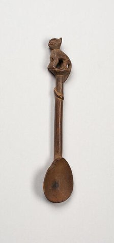 Spoon with Long-Tailed Puma on Handle, Peru, A.D. 1450/1532. Creator: Unknown.