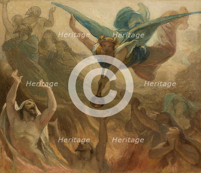 Esquisse pour l'église Saint-Gervais : La Vierge intercédant près de Jésus pour les..., c.1869-1871. Creator: Armand Felix Marie Jobbe-Duval.