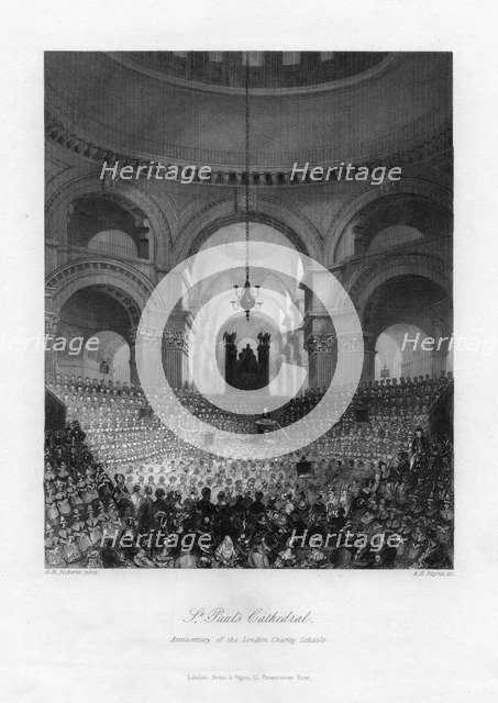 Anniversary of the London Charity Schools, St Paul's Cathedral, London, 19th century.Artist: AH Payne