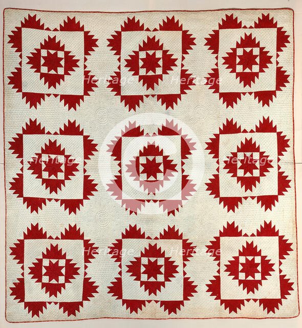 Quilt (Delectable Mountains), about 1850. Creator: Unknown.