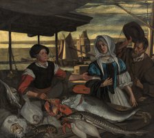 Fish market at evening, ca 1672.