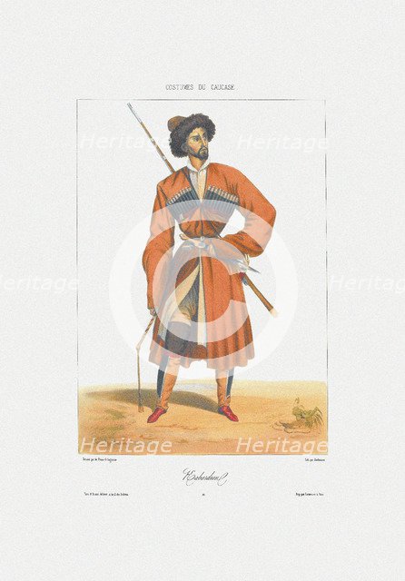 A Kabardin man (From: Scenes, paysages, meurs et costumes du Caucase), 1840. Artist: Gagarin, Grigori Grigorievich (1810-1893)