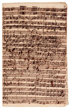 Autograph manuscript of the Cantata "Auf Christi Himmelfahrt Allein" (BWV 128), 1725. Creator: Bach, Johann Sebastian (1685-1750).