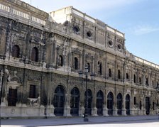 View of the rear façade of the City Hall of Seville, project by Diego de Riaño.