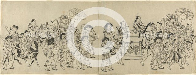 Arrival of the Korean Embassy in Edo, c. 1709. Creator: Torii Kiyonobu I.