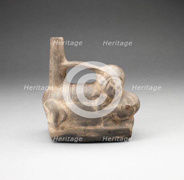 Stirrup Spout Vessel Depicing Erotic Scene, A.D. 1100/1470. Creator: Unknown.