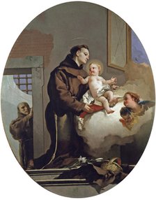 Saint Anthony of Padua with the Infant Jesus, 1767-1769. Artist: Tiepolo, Giambattista (1696-1770)