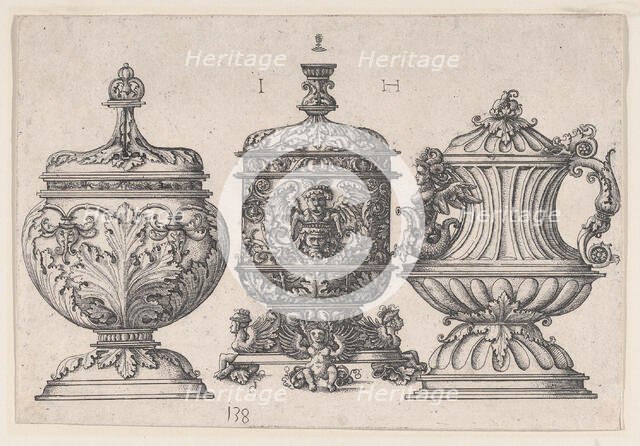 Three Goblets, 1528-1563. Creator: Hieronymus Hopfer.