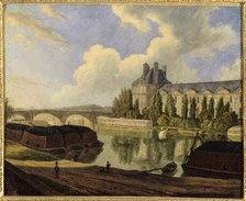 Pont Royal and the Pavillon de Flore, seen from Quai Voltaire, 1831. Creator: Unknown.