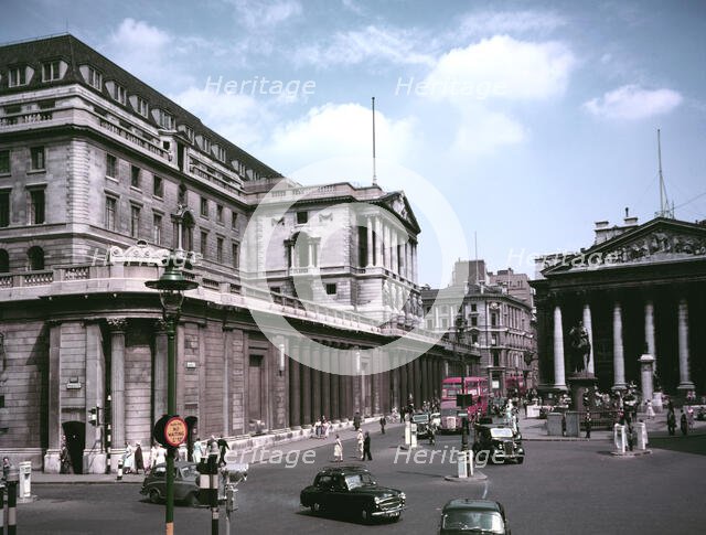 The Bank of England, London, at the time of the coronation of Elizabeth II, 1953. Creator: Arthur Charles Kirby Ware.