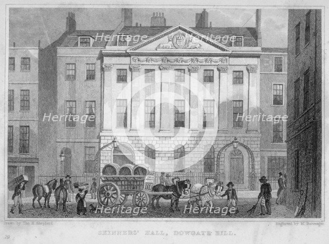 Skinners' Hall, City of London, 1830. Artist: MS Barenger