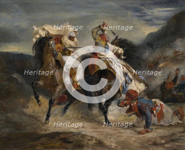 The Combat of the Giaour and Hassan, 1826. Creator: Eugene Delacroix.