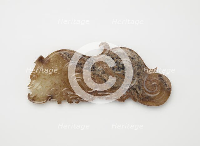 Pendant in the form of a crouching feline, Eastern Zhou dynasty, 475-221 BCE. Creator: Unknown.