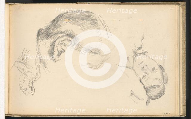 Three Heads, One of Madame Cézanne, 1882/1885. Creator: Paul Cezanne.