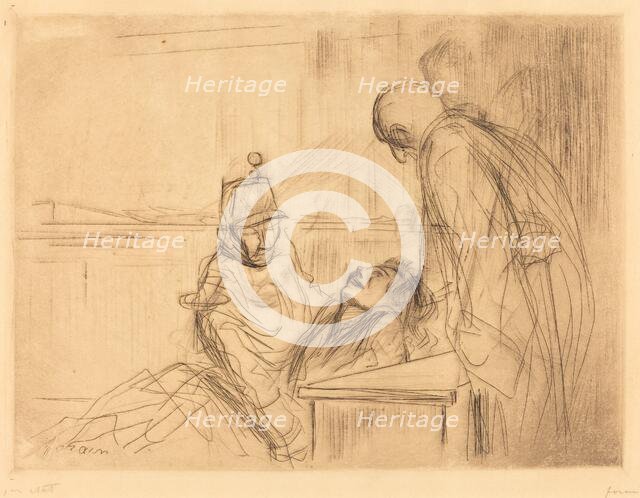 Fainting at the Hearing, 1910. Creator: Jean Louis Forain.